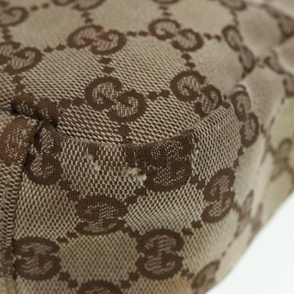 GUCCI GG Canvas Shoulder Bag Beige Silver 145858 90738