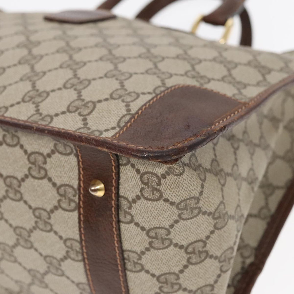 GUCCI GG Canvas Hand Bag PVC Beige 90751
