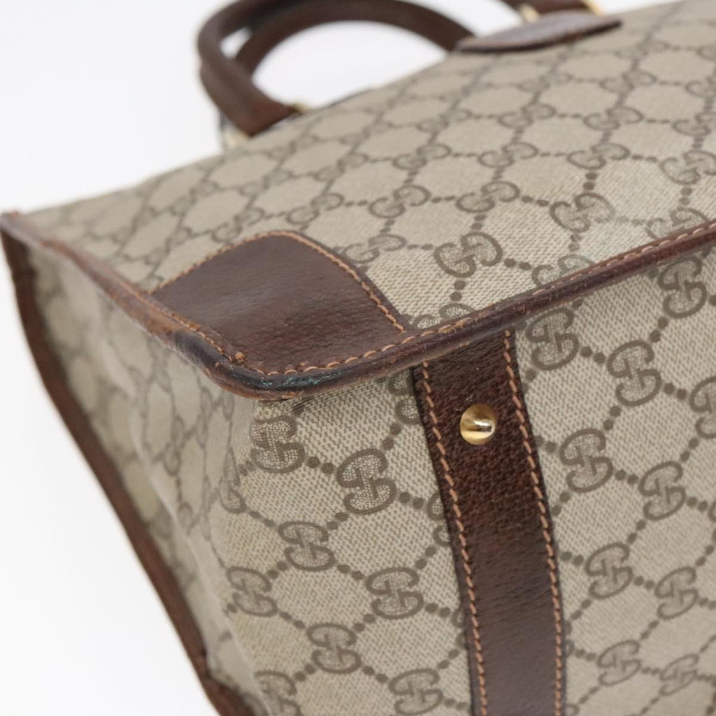 GUCCI GG Canvas Hand Bag PVC Beige 90751