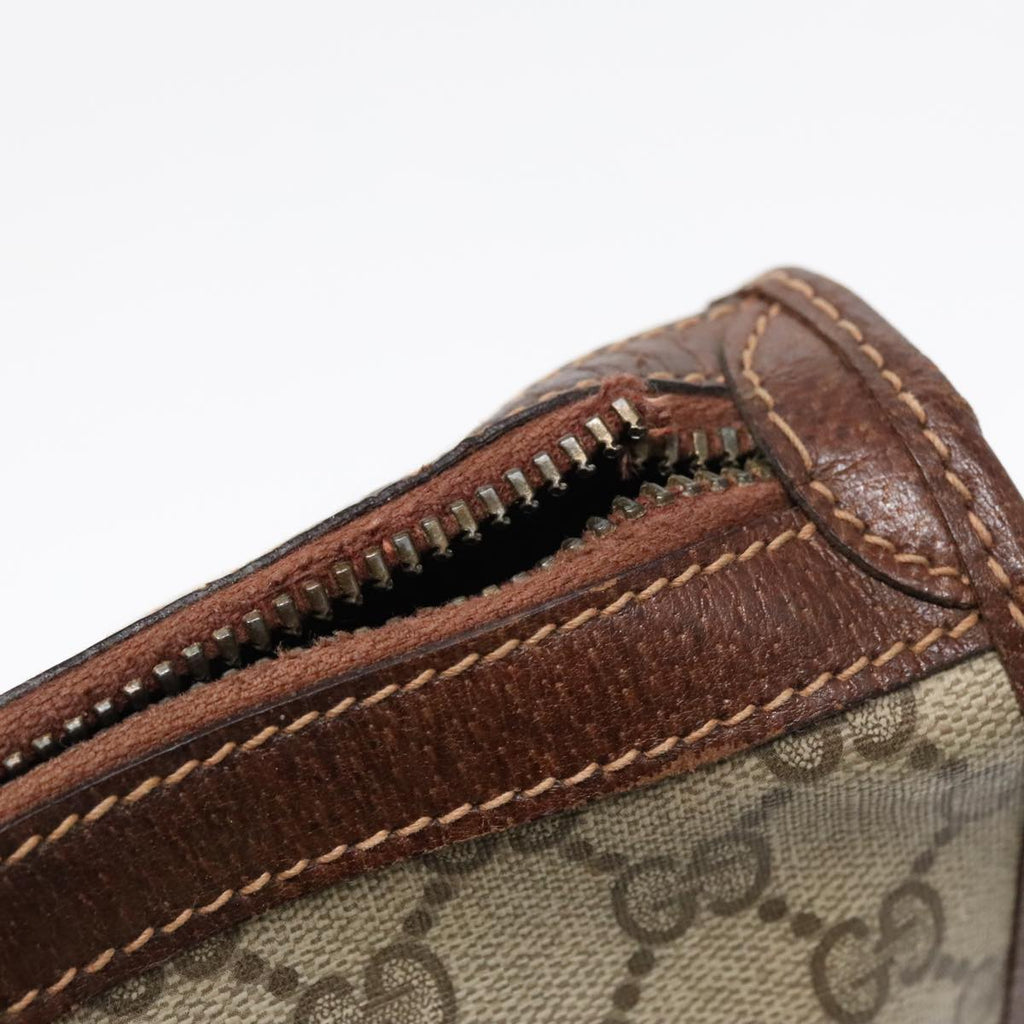 GUCCI GG Canvas Hand Bag PVC Beige 90751
