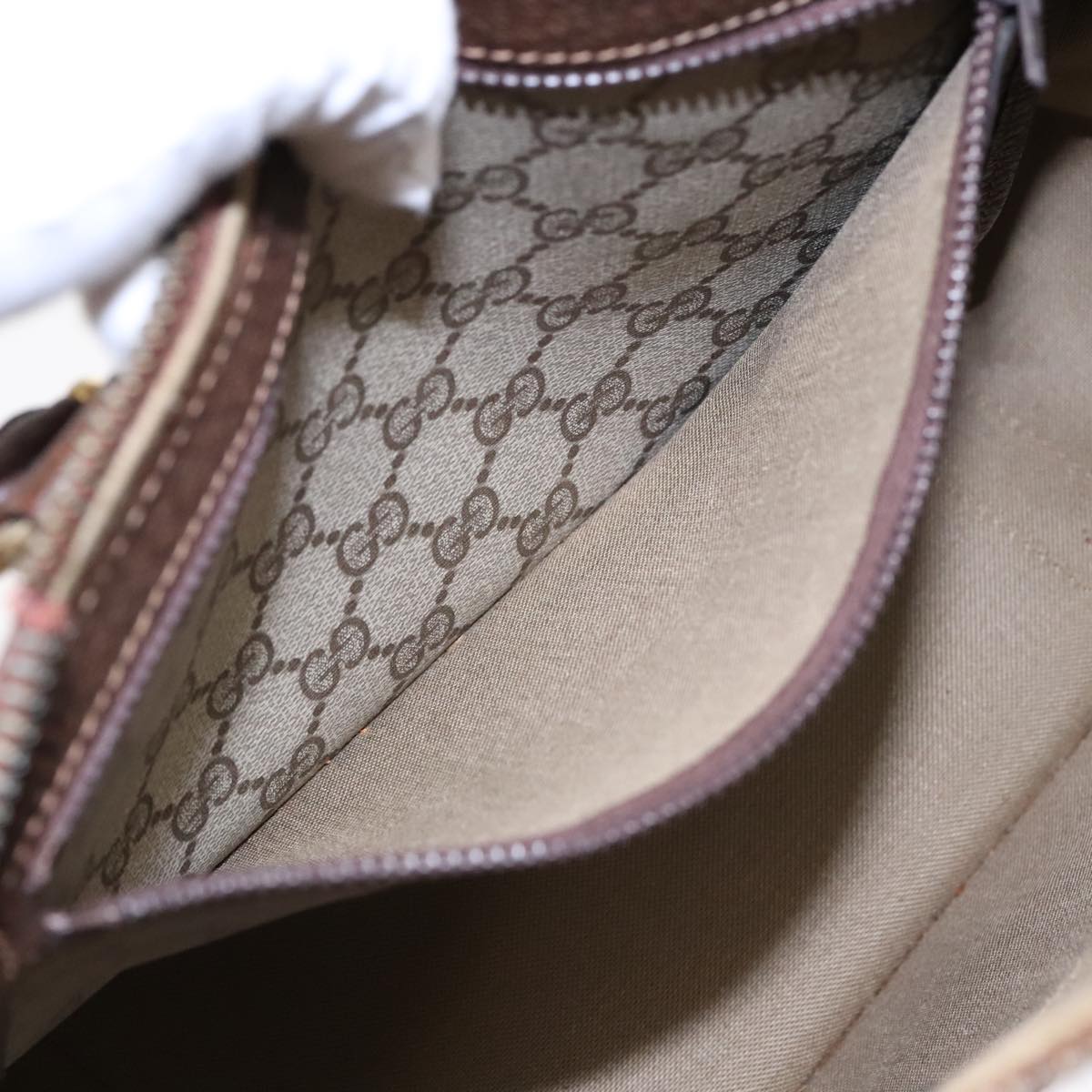 GUCCI GG Canvas Hand Bag PVC Beige 90751