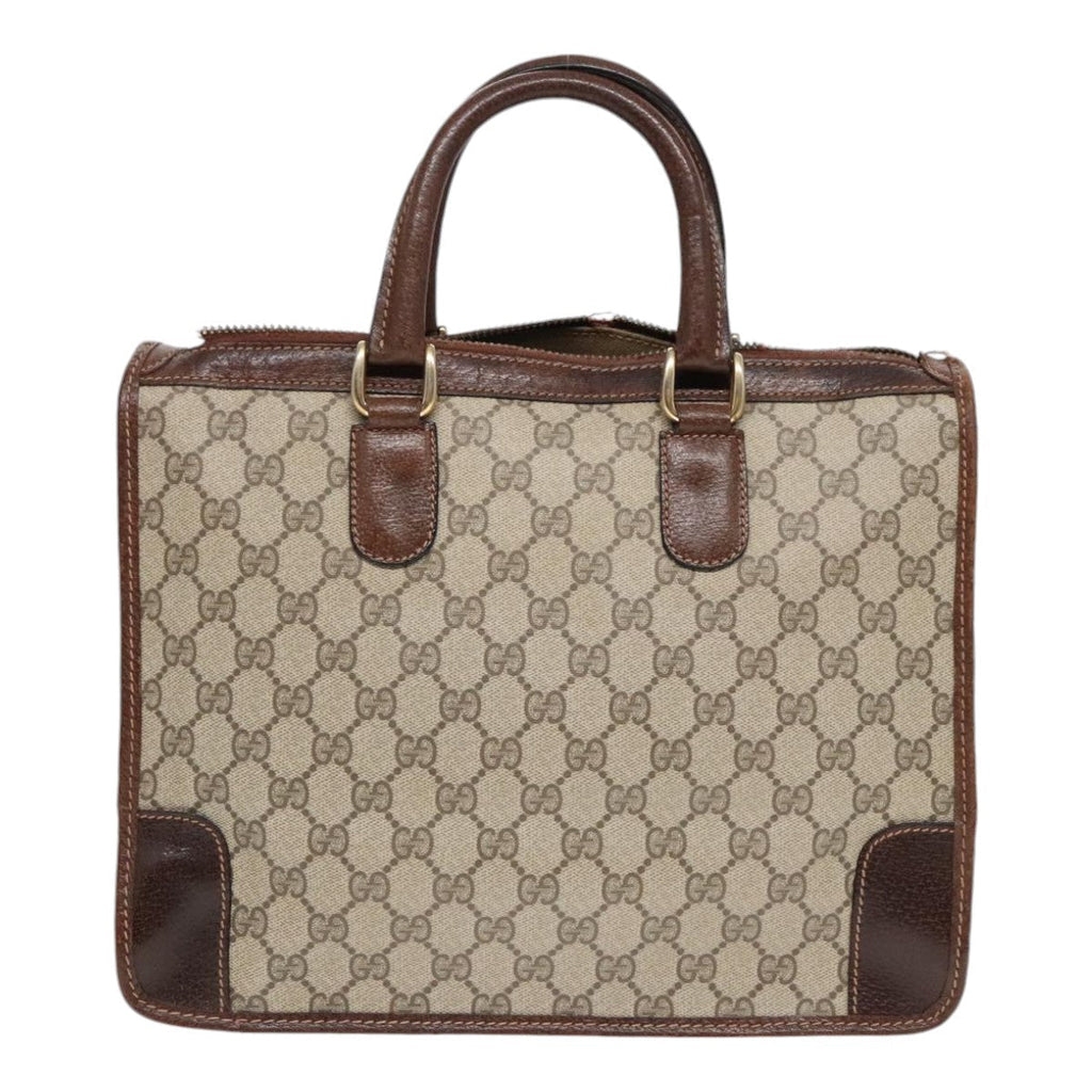 GUCCI GG Canvas Hand Bag PVC Beige 90751
