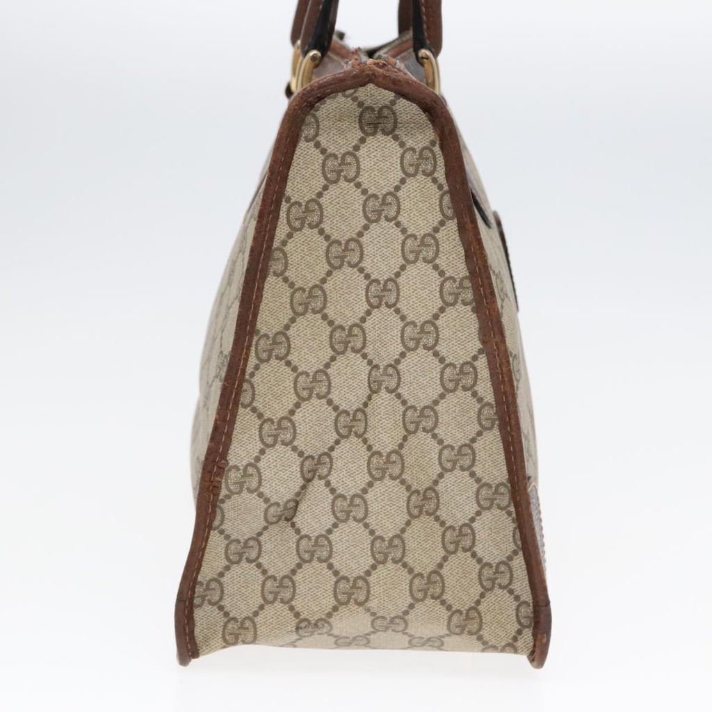 GUCCI GG Canvas Hand Bag PVC Beige 90751