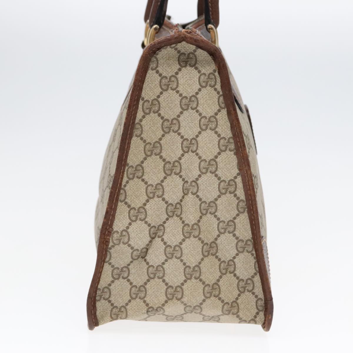 GUCCI GG Canvas Hand Bag PVC Beige 90751