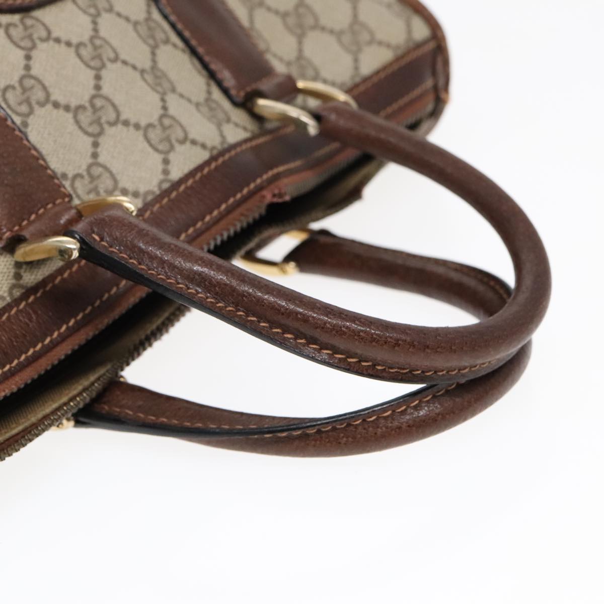 GUCCI GG Canvas Hand Bag PVC Beige 90751