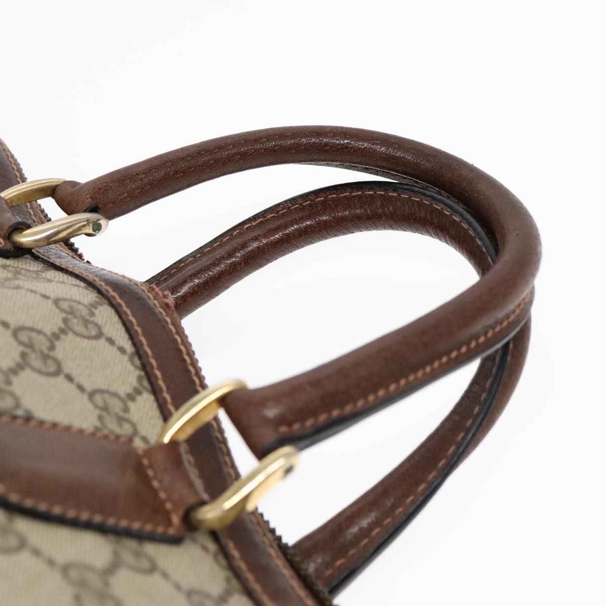 GUCCI GG Canvas Hand Bag PVC Beige 90751