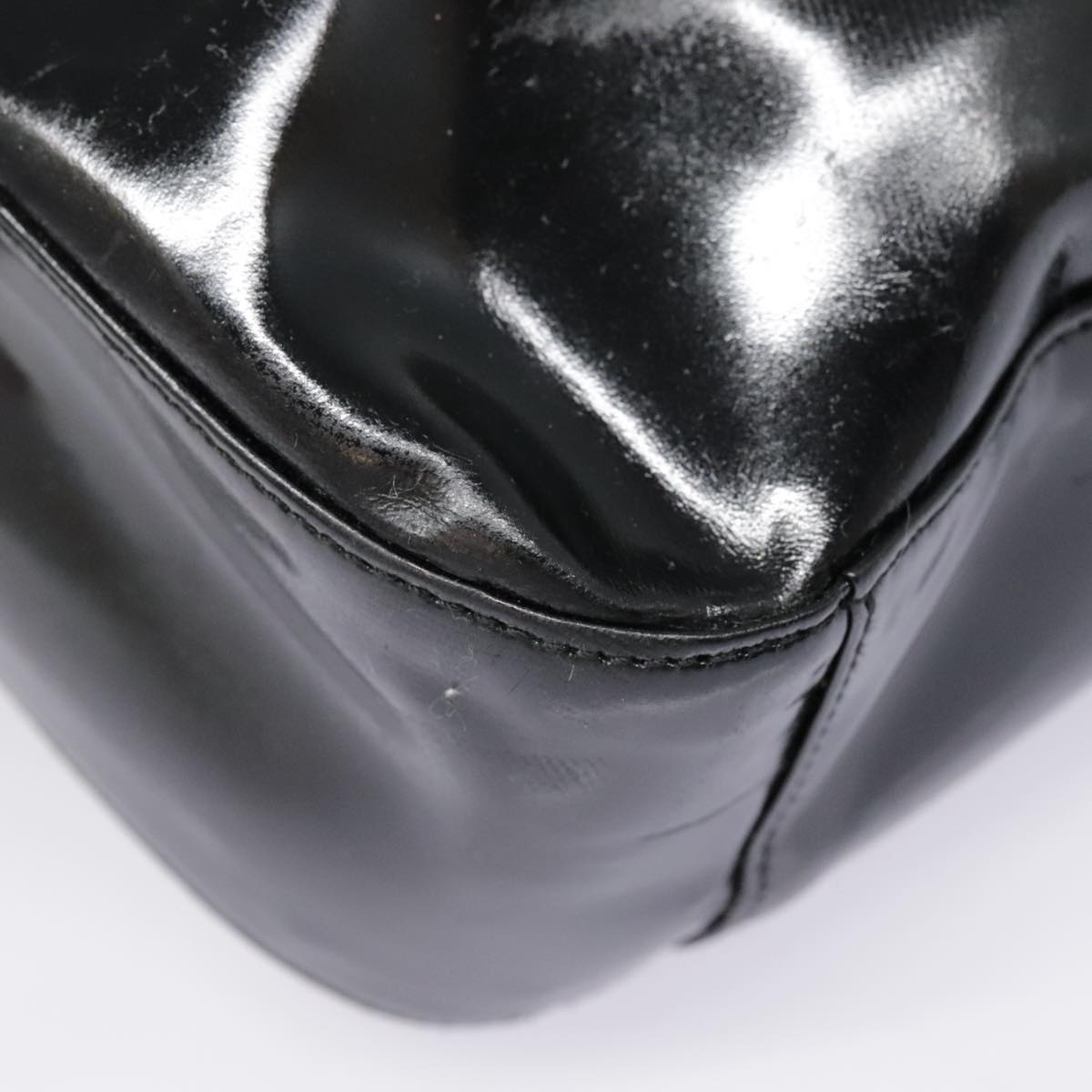 GUCCI Shoulder Bag Patent leather Black Silver 000 1186 0506 90777