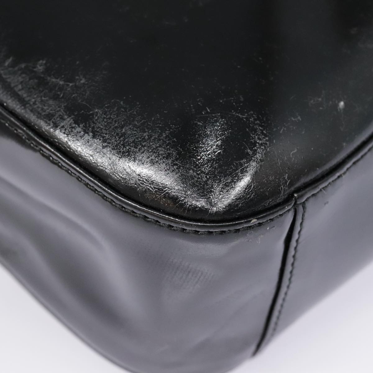 GUCCI Shoulder Bag Patent leather Black Silver 000 1186 0506 90777