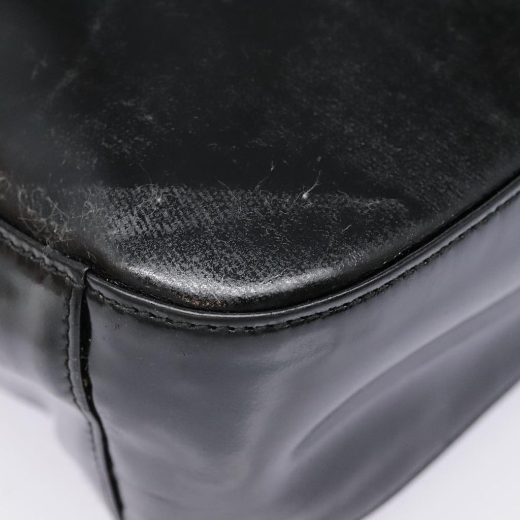 GUCCI Shoulder Bag Patent leather Black Silver 000 1186 0506 90777