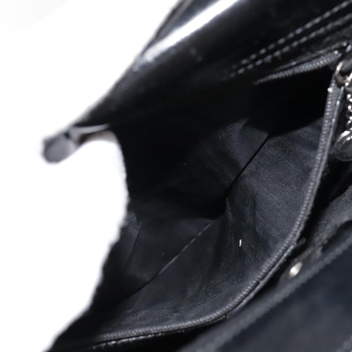 GUCCI Shoulder Bag Patent leather Black Silver 000 1186 0506 90777