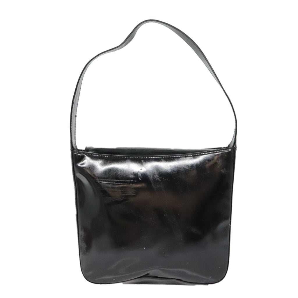 GUCCI Shoulder Bag Patent leather Black Silver 000 1186 0506 90777