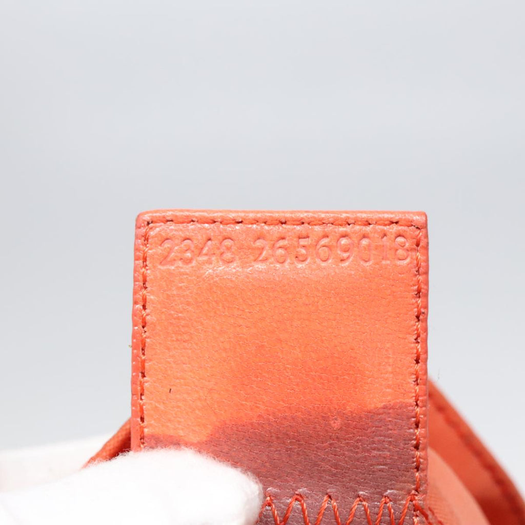 FENDI Mamma Baguette Shoulder Bag Nylon Orange Silver 90787