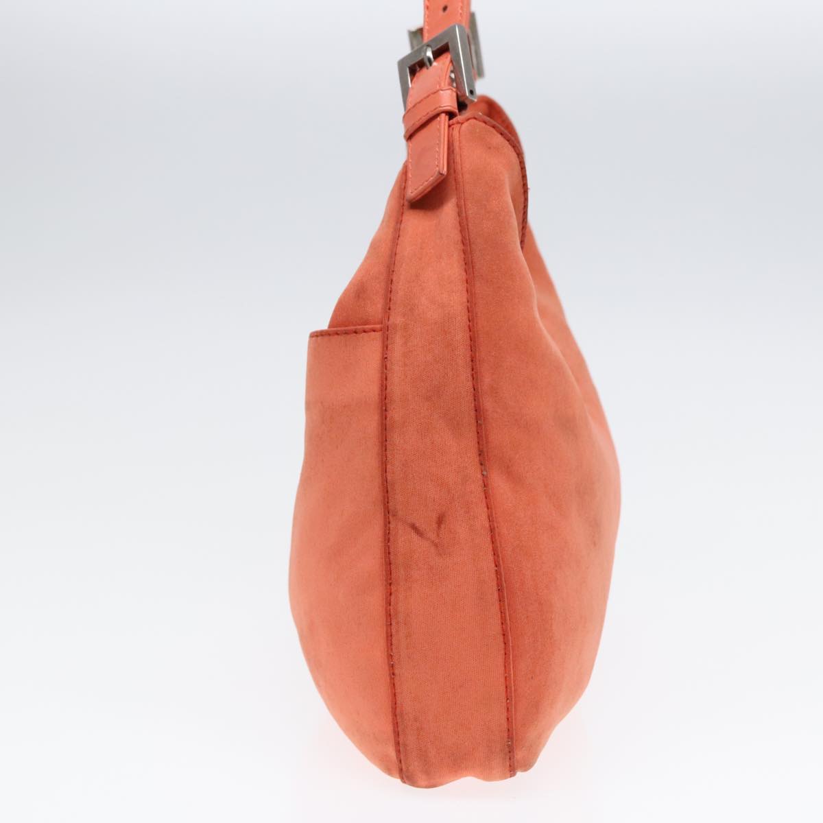 FENDI Mamma Baguette Shoulder Bag Nylon Orange Silver 90787