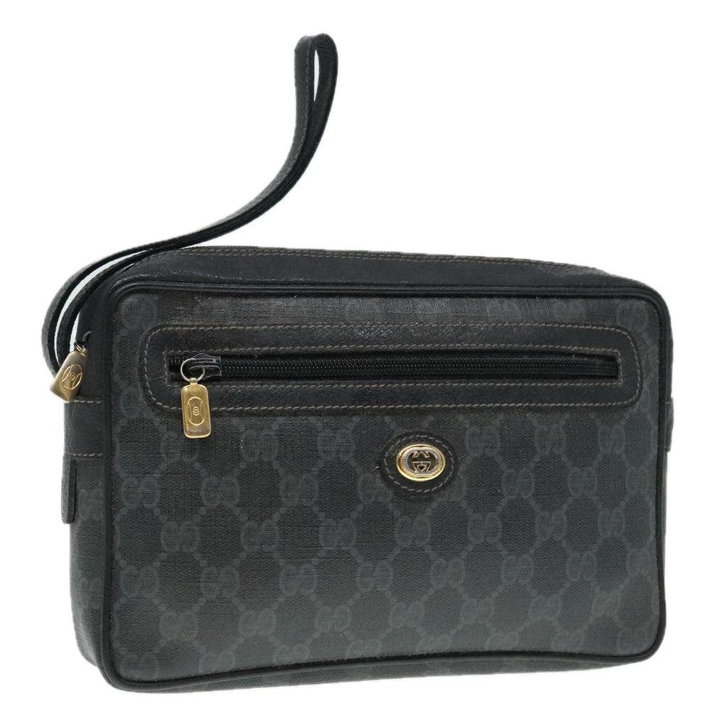 GUCCI GG Canvas Clutch Bag PVC Black 90791