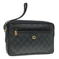 GUCCI GG Canvas Clutch Bag PVC Black 90791