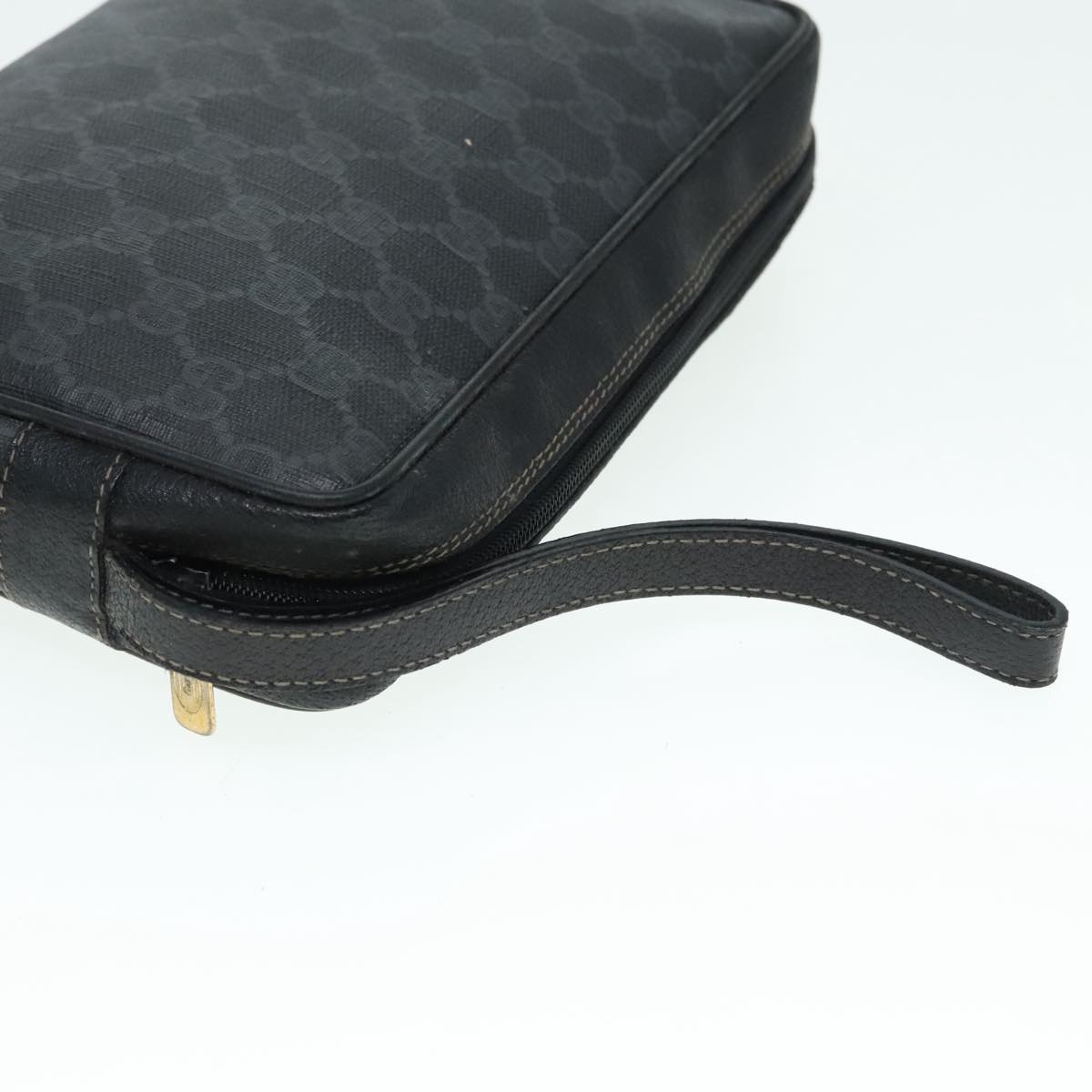 GUCCI GG Canvas Clutch Bag PVC Black 90791
