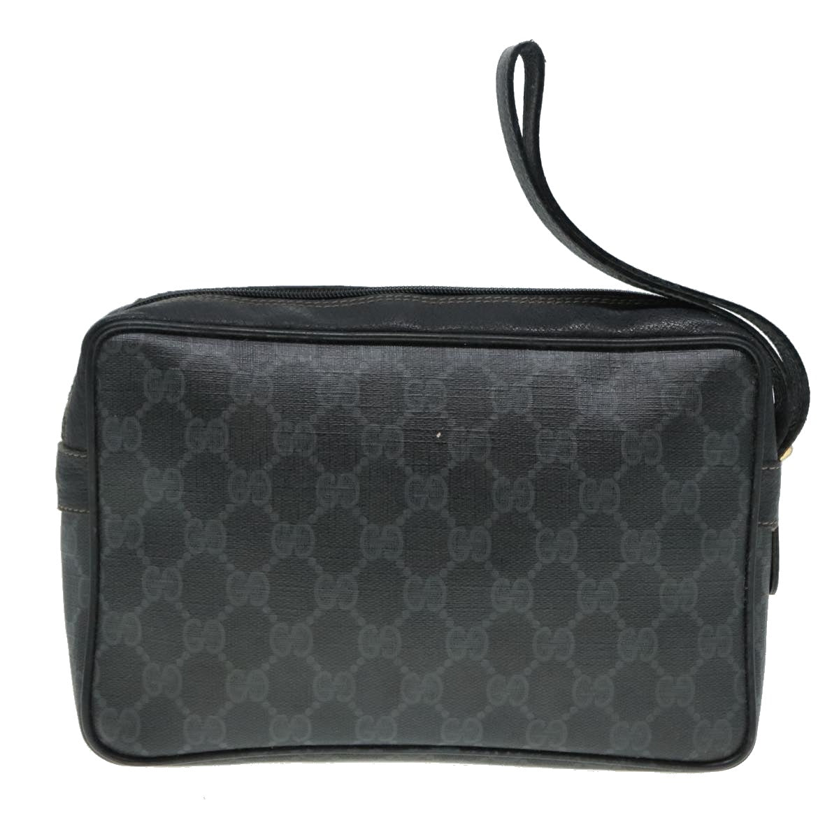 GUCCI GG Canvas Clutch Bag PVC Black 90791
