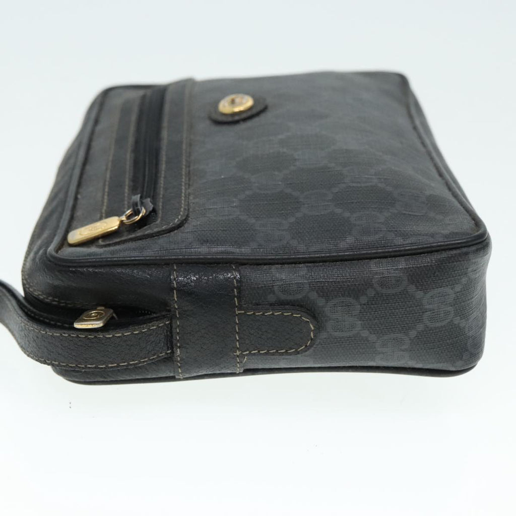 GUCCI GG Canvas Clutch Bag PVC Black 90791