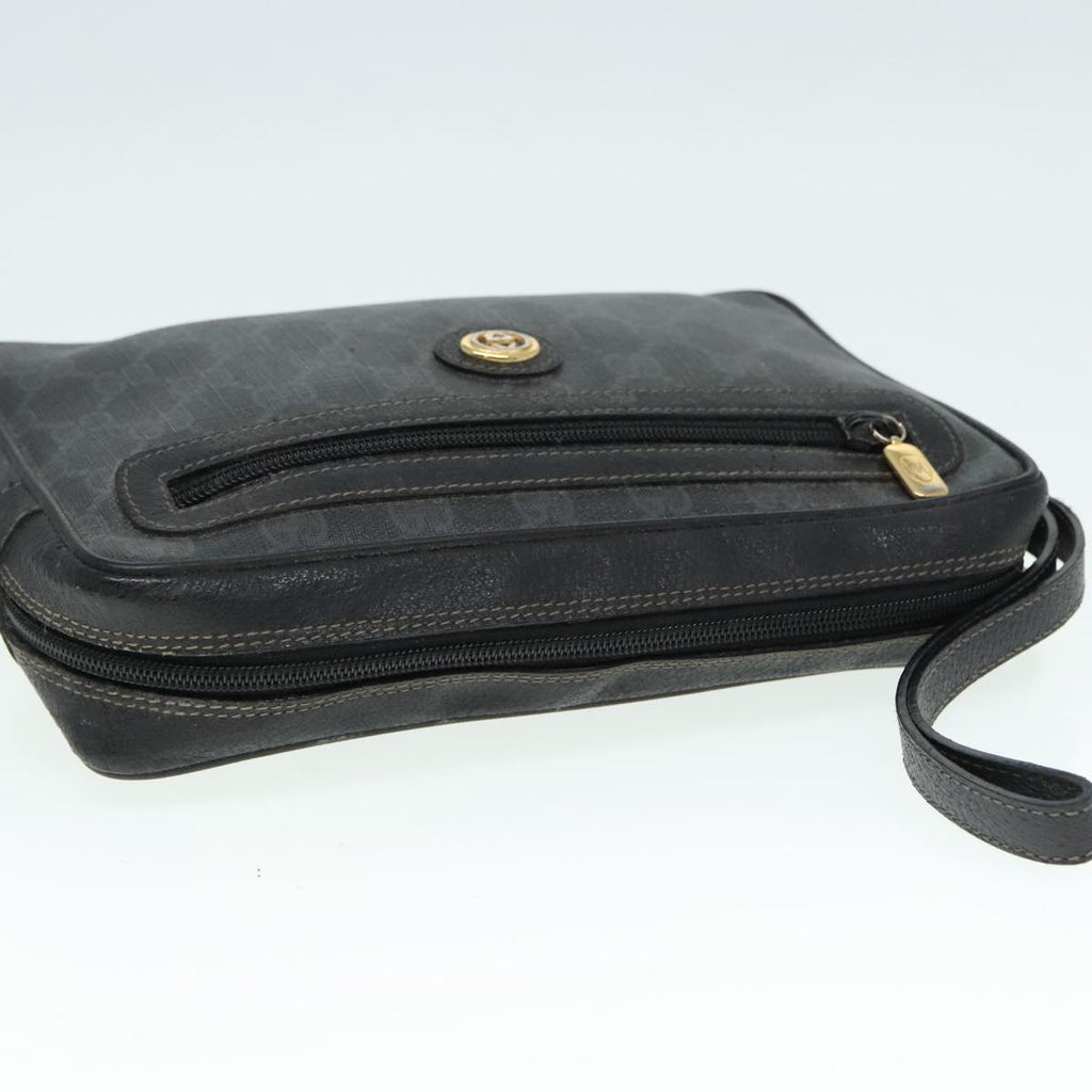 GUCCI GG Canvas Clutch Bag PVC Black 90791