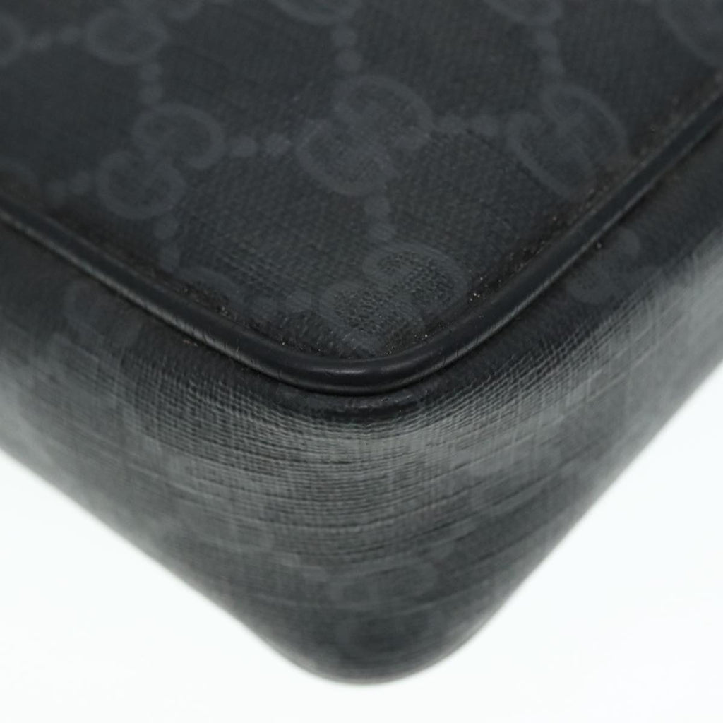 GUCCI GG Canvas Clutch Bag PVC Black 90791