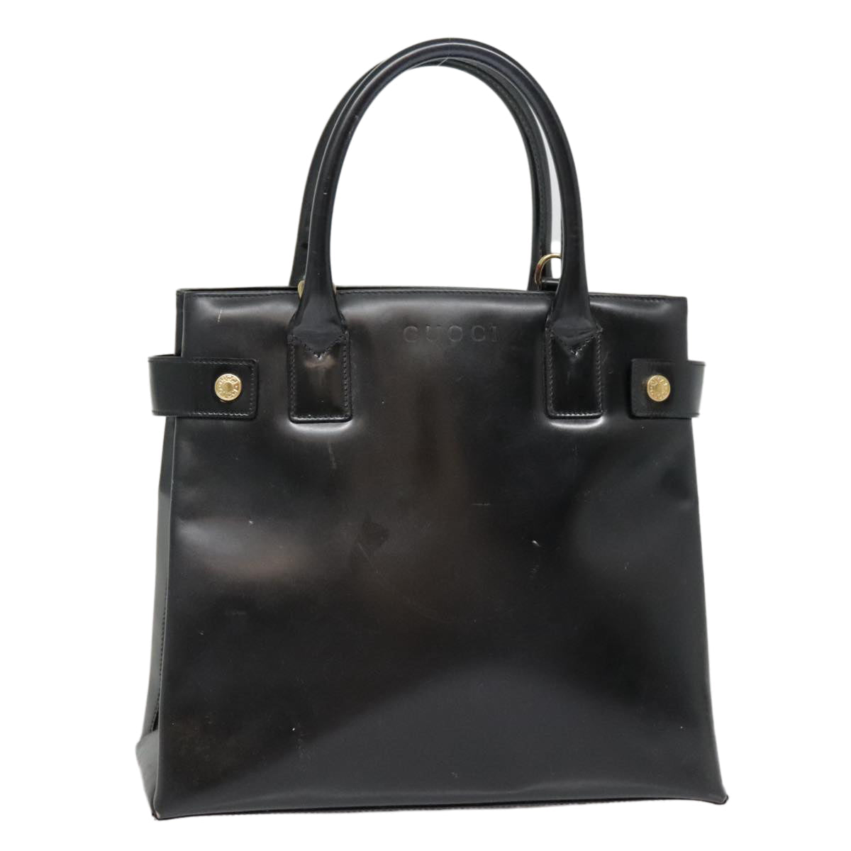 GUCCI Hand Bag Patent leather Black 90794