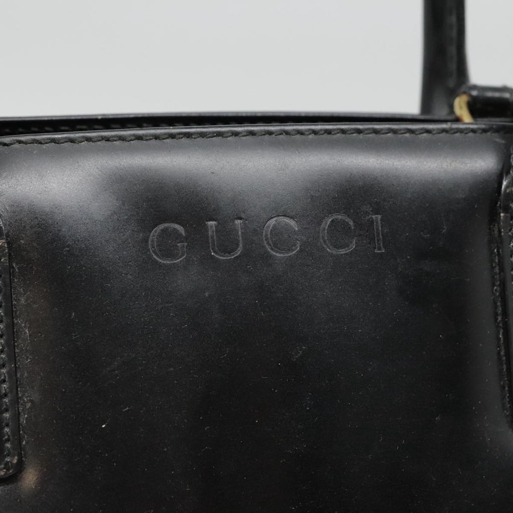 GUCCI Hand Bag Patent leather Black 90794
