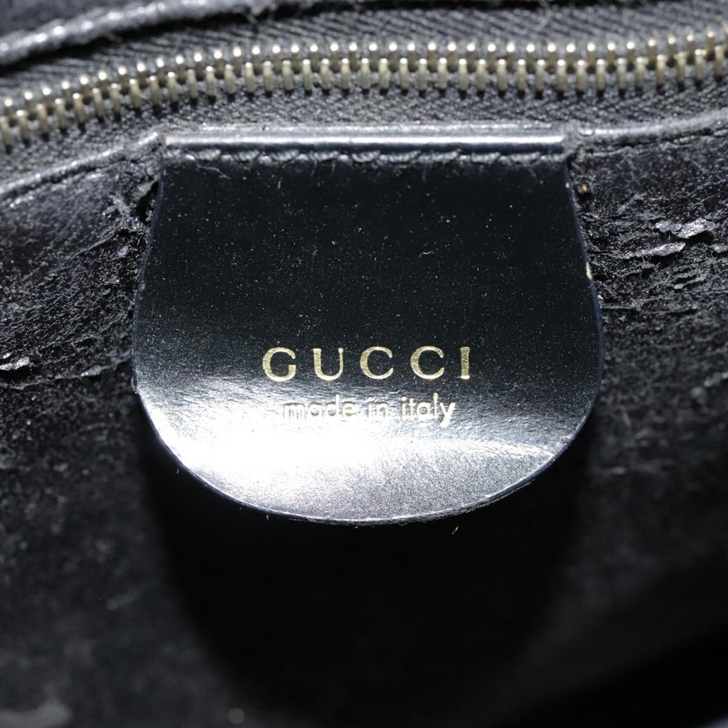 GUCCI Hand Bag Patent leather Black 90794