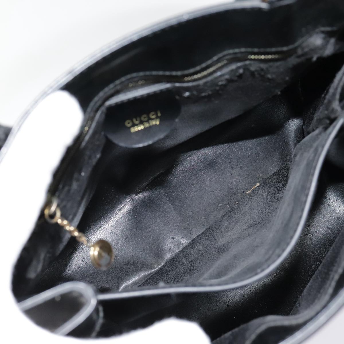 GUCCI Hand Bag Patent leather Black 90794