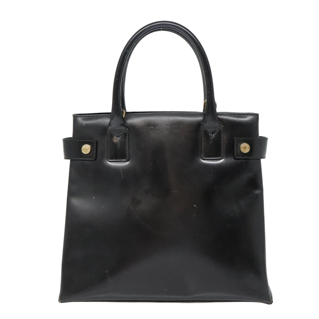 GUCCI Hand Bag Patent leather Black 90794