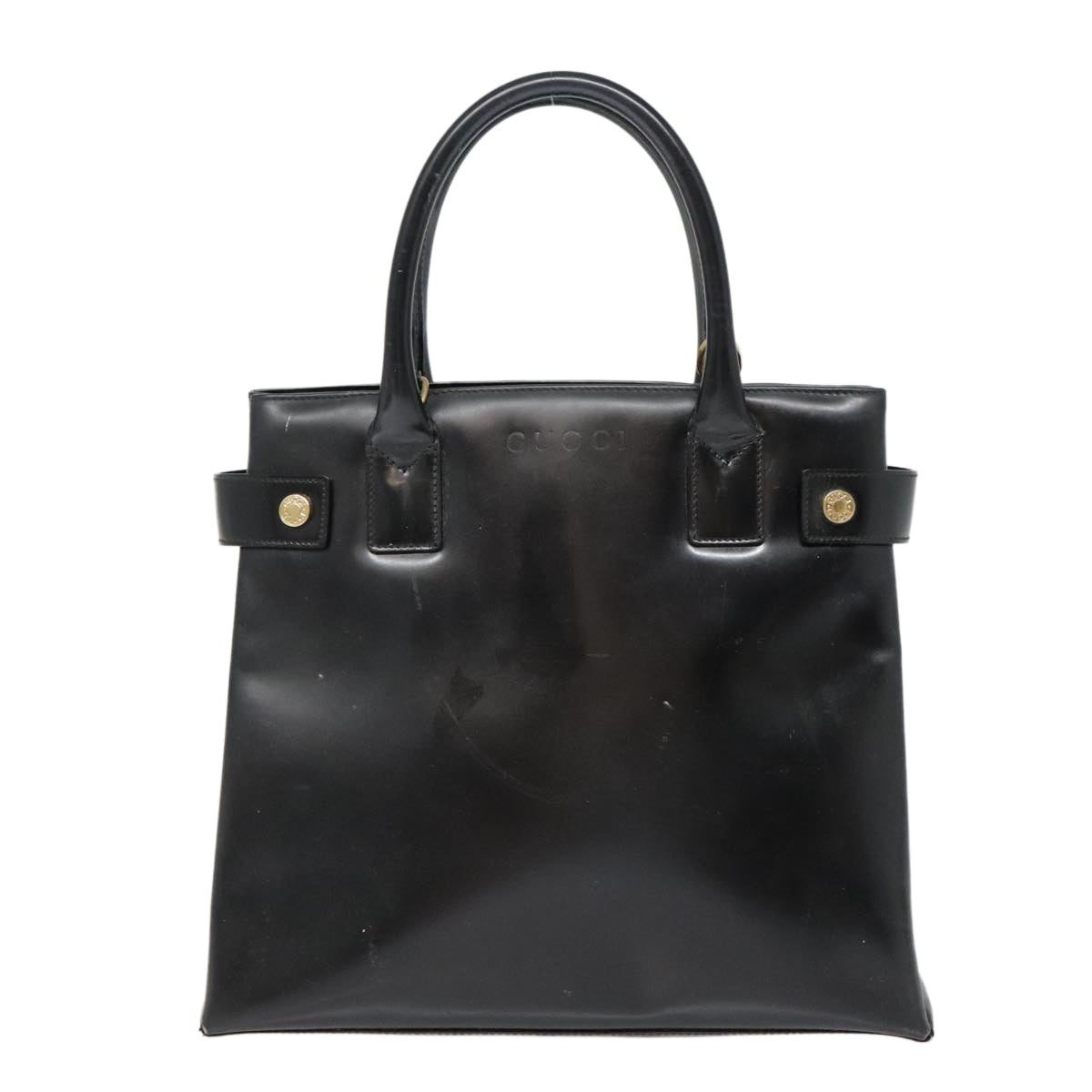 GUCCI Hand Bag Patent leather Black 90794