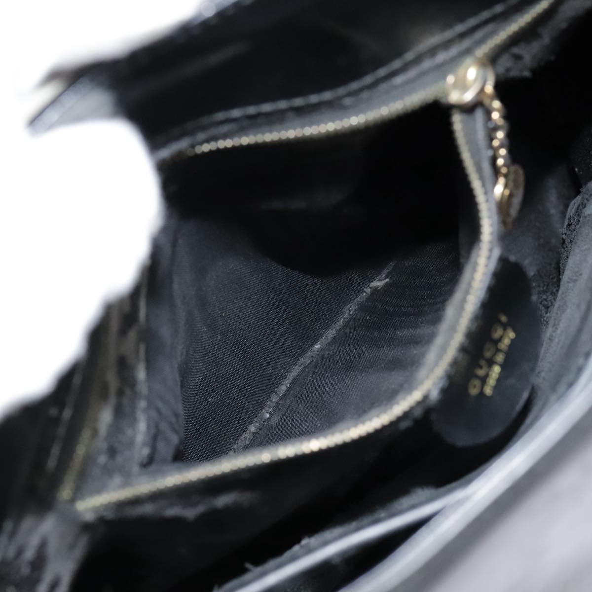 GUCCI Hand Bag Patent leather Black 90794