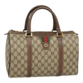GUCCI GG Canvas Web Sherry Line Boston Bag PVC Beige Green Red 90797
