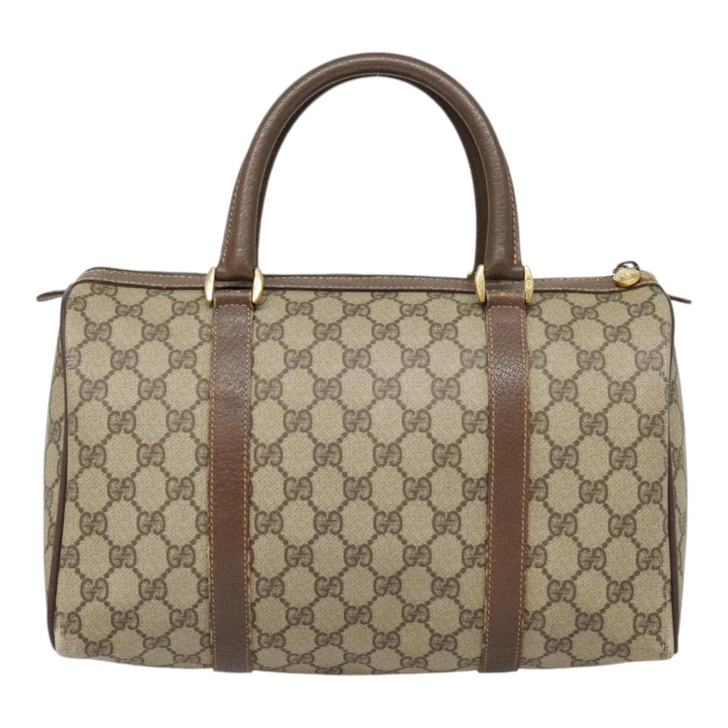 GUCCI GG Canvas Web Sherry Line Boston Bag PVC Beige Green Red 90797