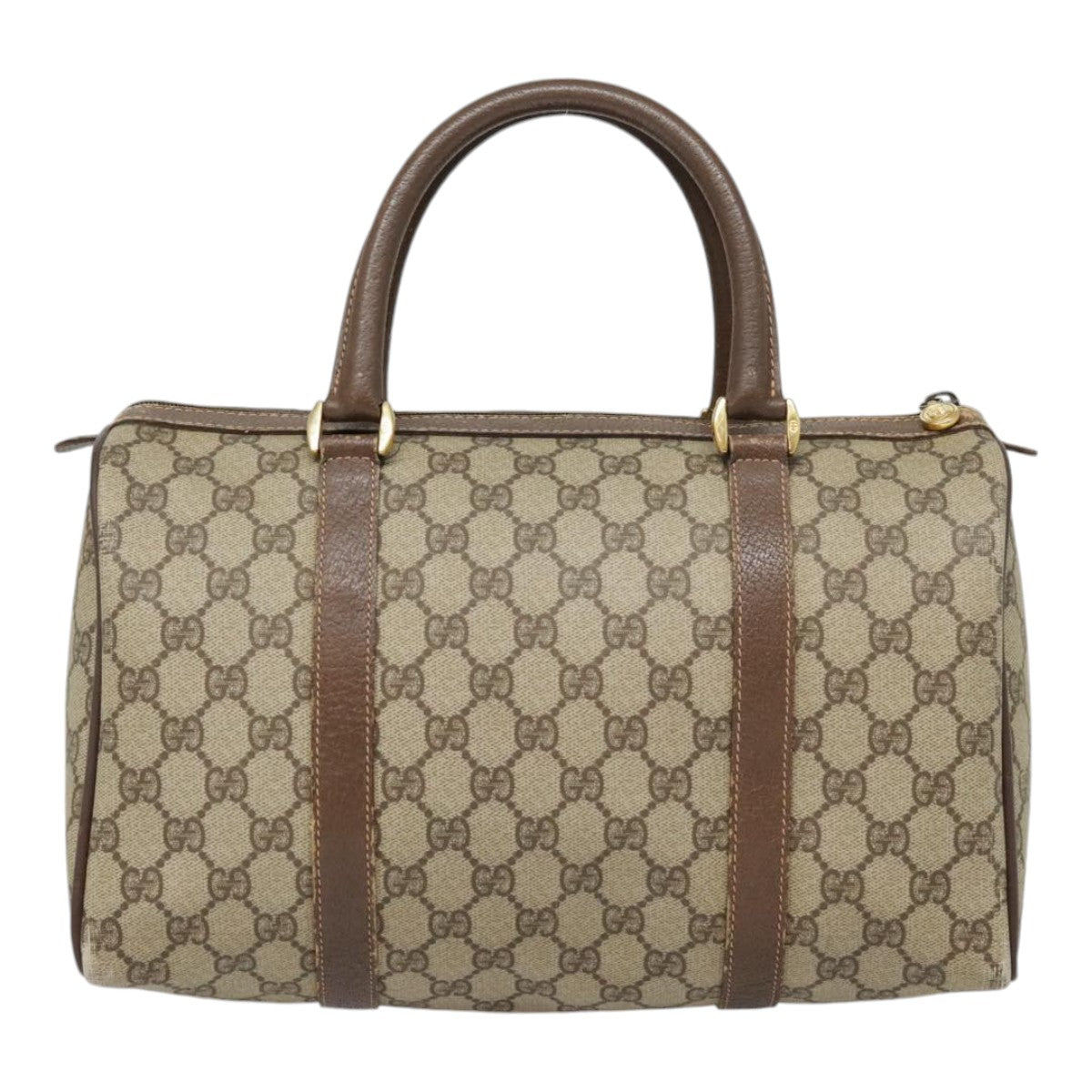 GUCCI GG Canvas Web Sherry Line Boston Bag PVC Beige Green Red 90797