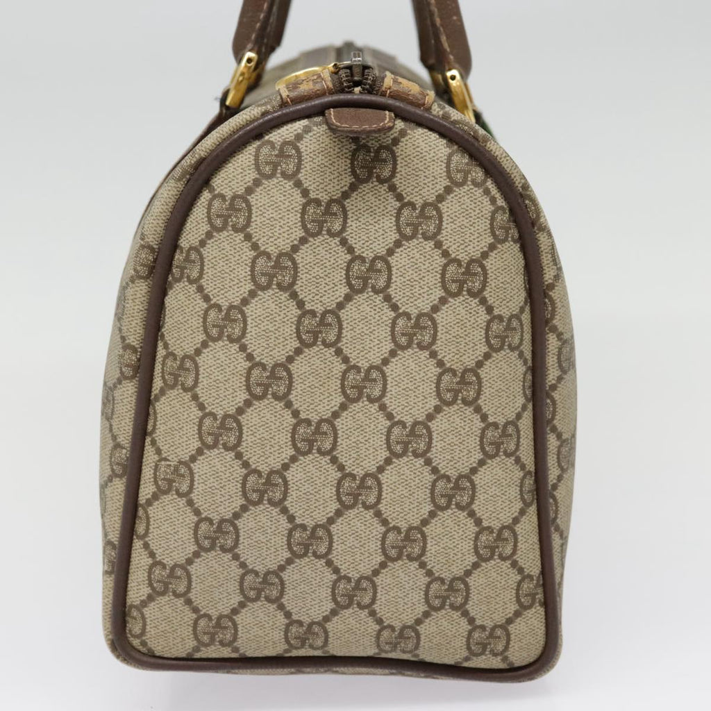 GUCCI GG Canvas Web Sherry Line Boston Bag PVC Beige Green Red 90797