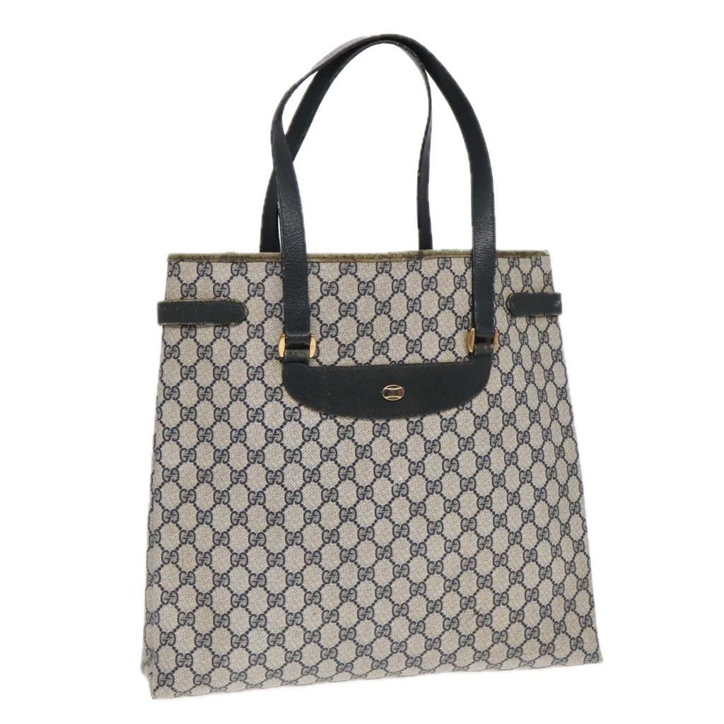 GUCCI GG Supreme Tote Bag PVC Leather Navy Gold 39 02 061 90807