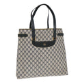 GUCCI GG Supreme Tote Bag PVC Leather Navy Gold 39 02 061 90807