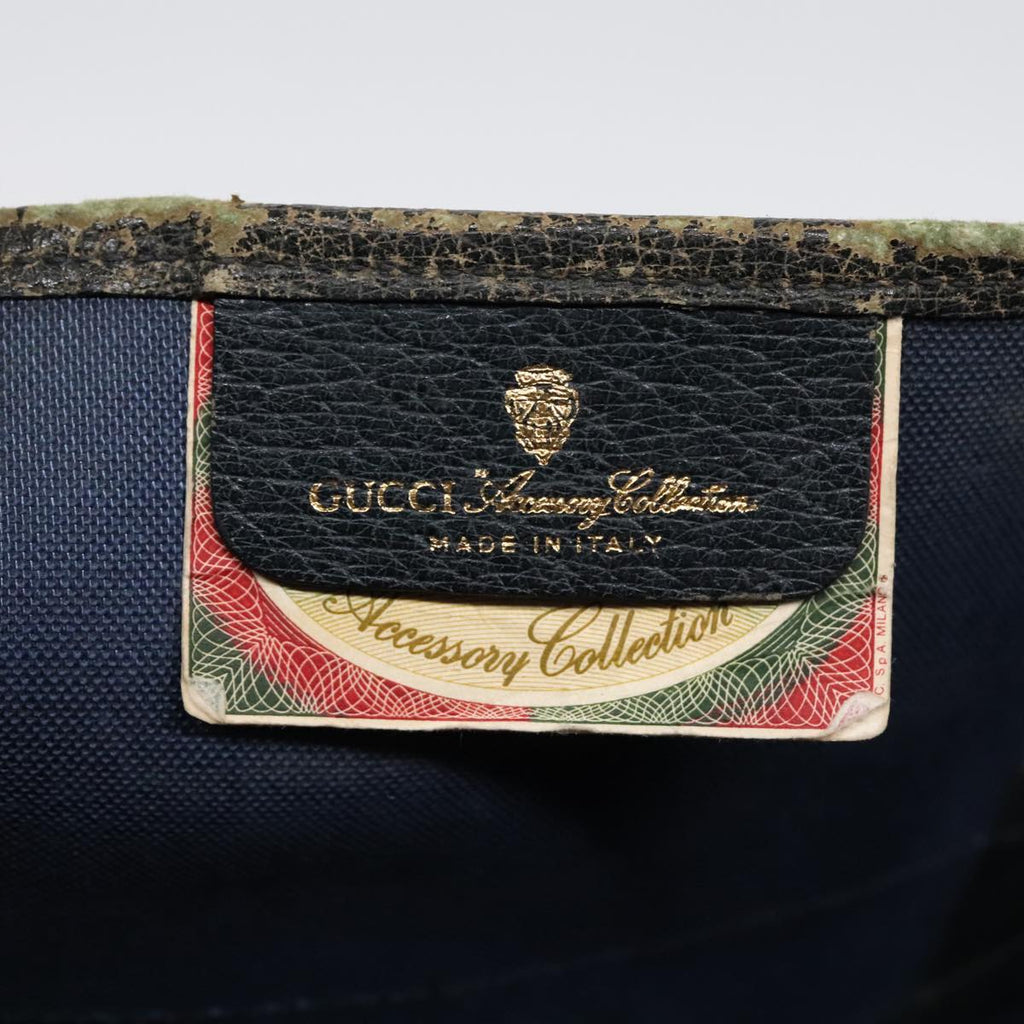 GUCCI GG Supreme Tote Bag PVC Leather Navy Gold 39 02 061 90807