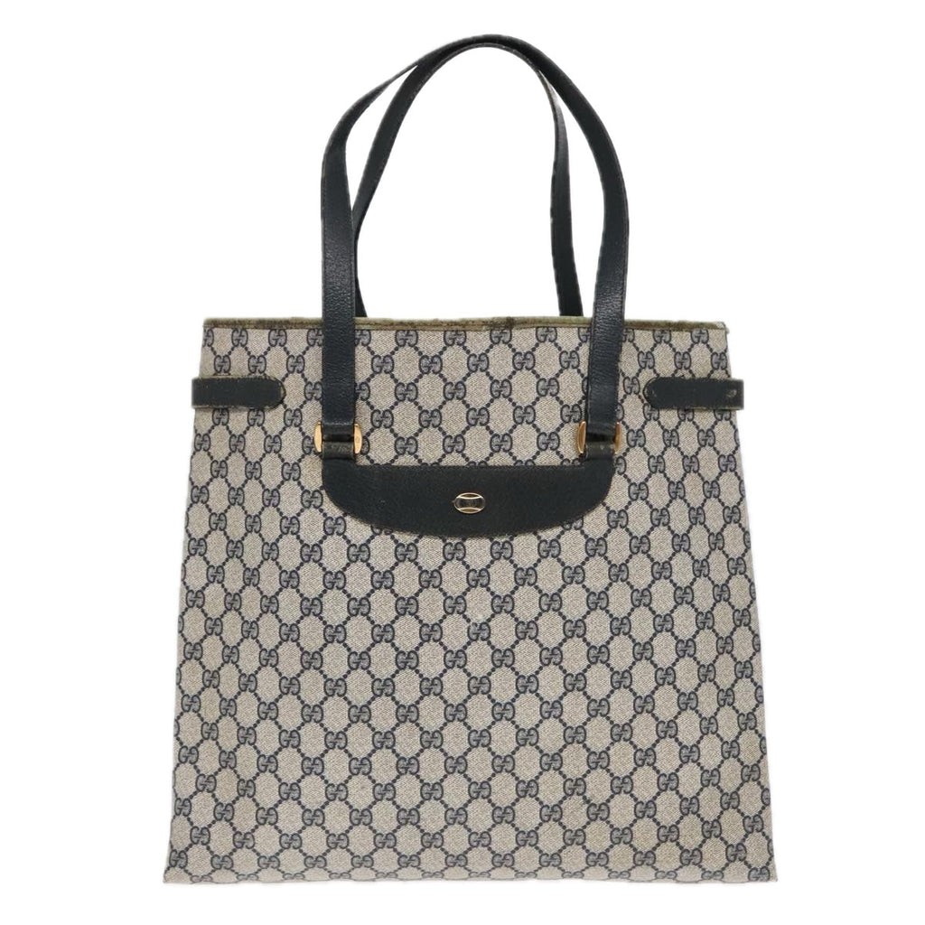 GUCCI GG Supreme Tote Bag PVC Leather Navy Gold 39 02 061 90807