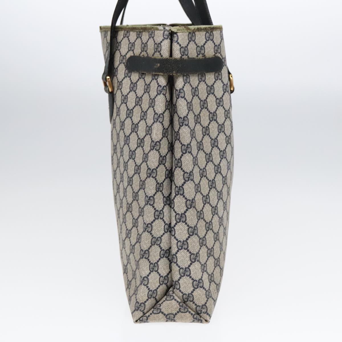 GUCCI GG Supreme Tote Bag PVC Leather Navy Gold 39 02 061 90807