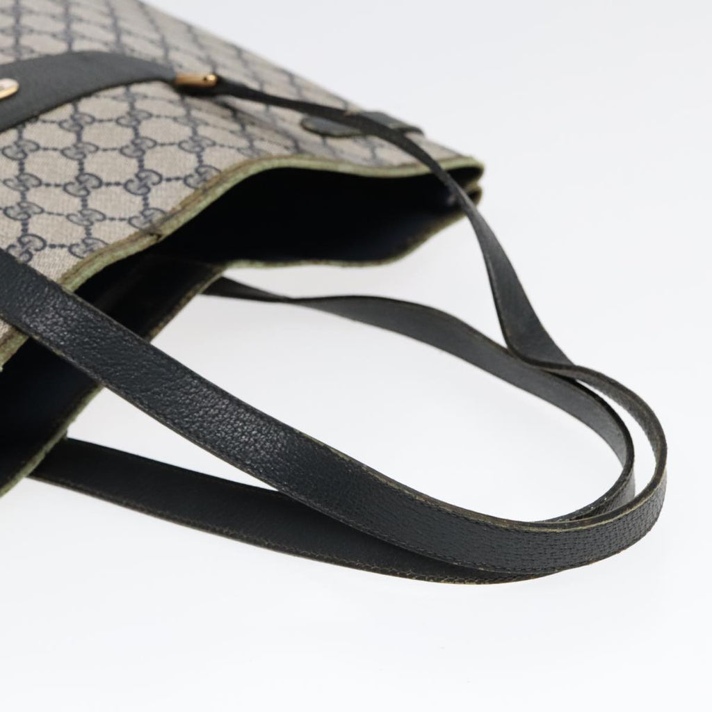 GUCCI GG Supreme Tote Bag PVC Leather Navy Gold 39 02 061 90807