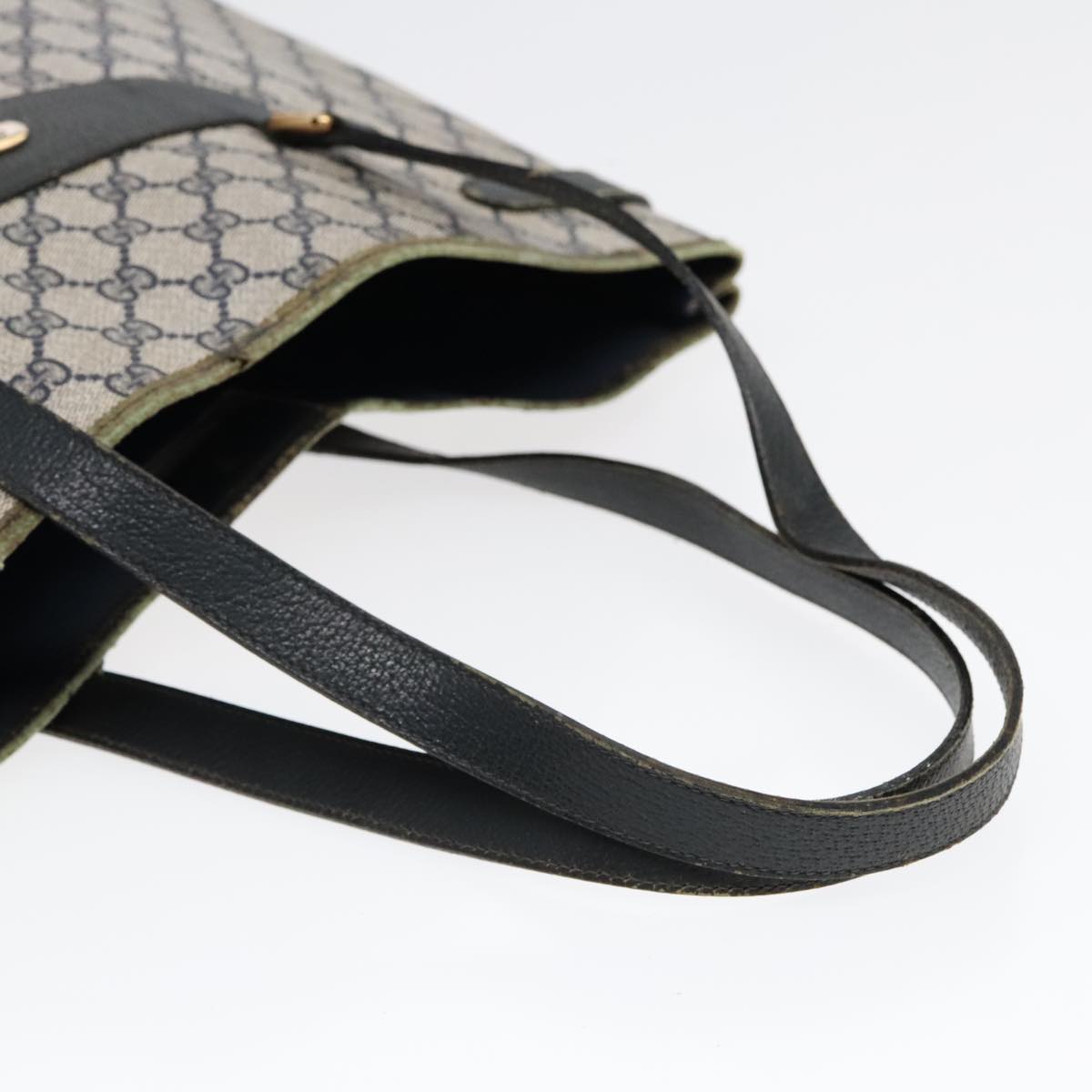 GUCCI GG Supreme Tote Bag PVC Leather Navy Gold 39 02 061 90807