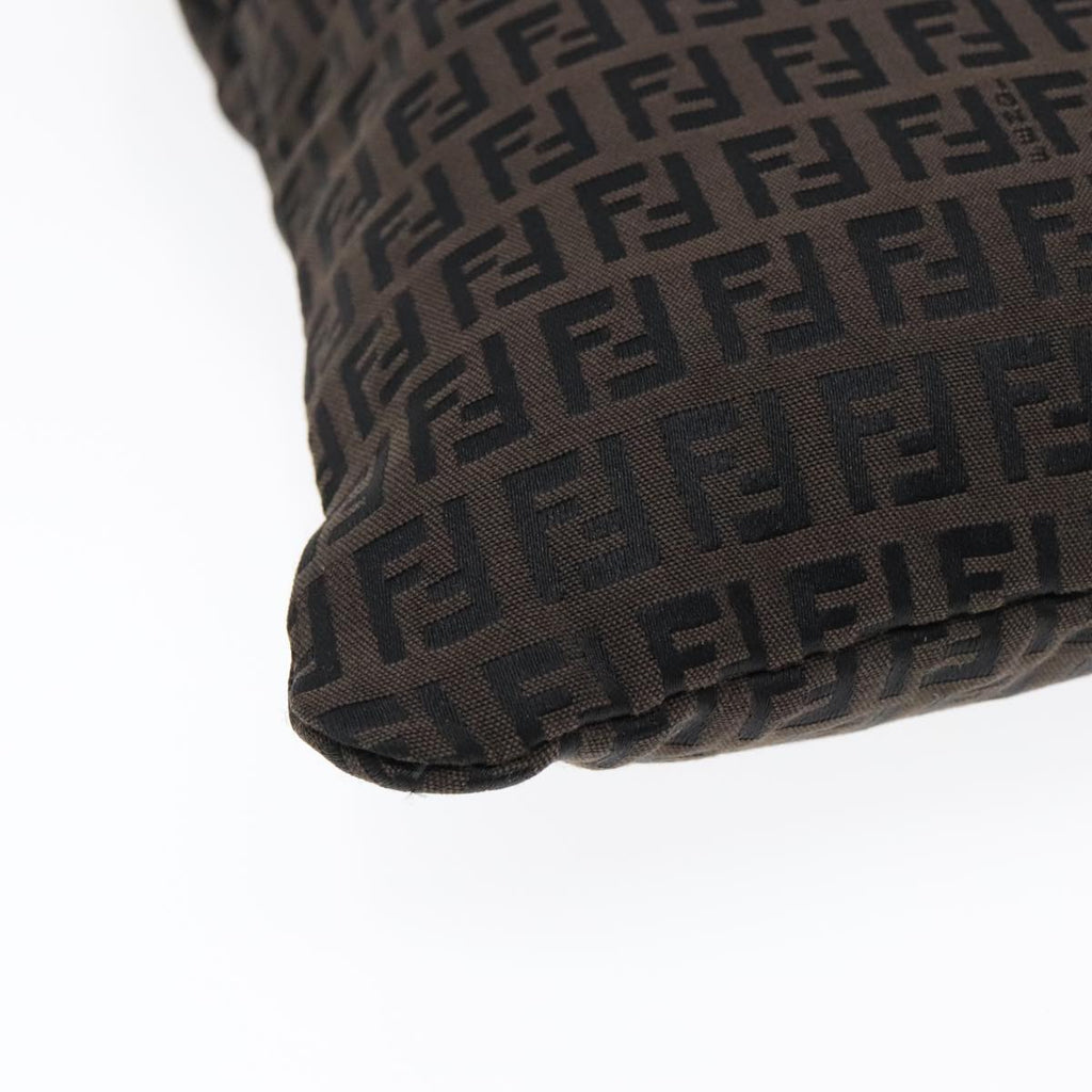 FENDI Zucchino Canvas Tote Bag Dark Brown 90829