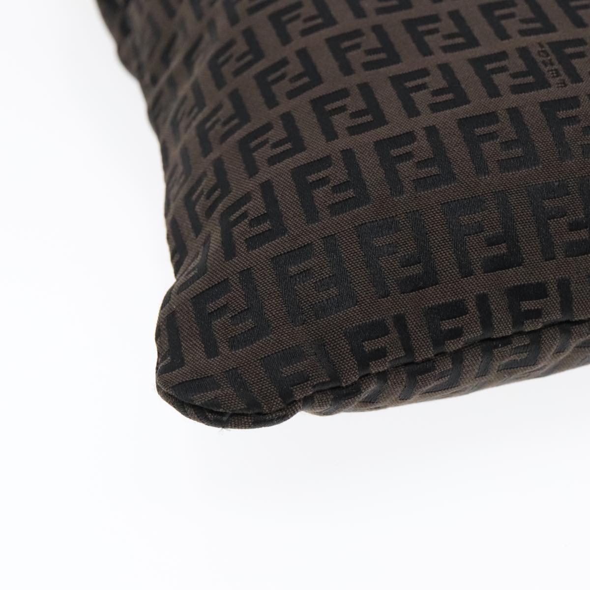 FENDI Zucchino Canvas Tote Bag Dark Brown 90829