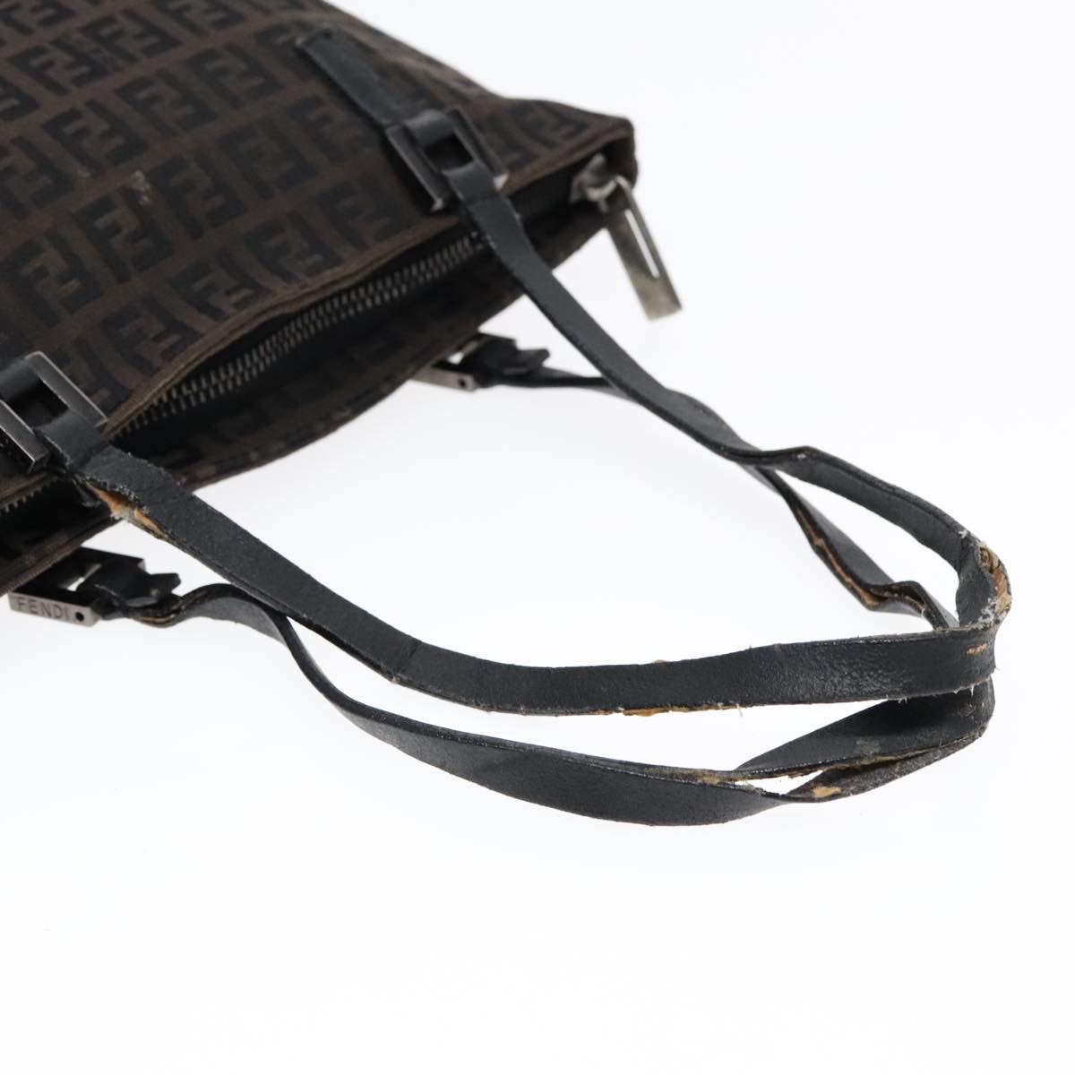 FENDI Zucchino Canvas Tote Bag Dark Brown 90829