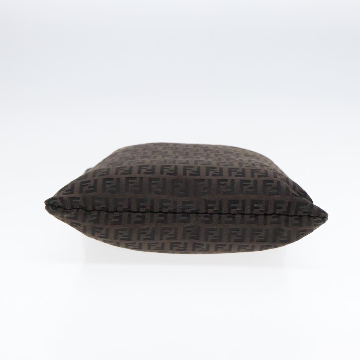 FENDI Zucchino Canvas Tote Bag Dark Brown 90829