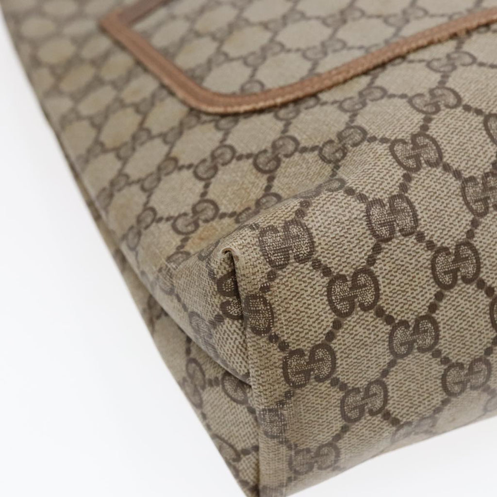 GUCCI GG Canvas Web Sherry Line Tote Bag PVC Leather Beige Green Red 90830