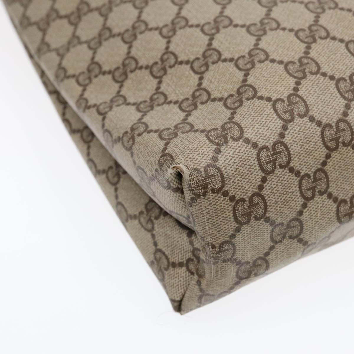 GUCCI GG Canvas Web Sherry Line Tote Bag PVC Leather Beige Green Red 90830