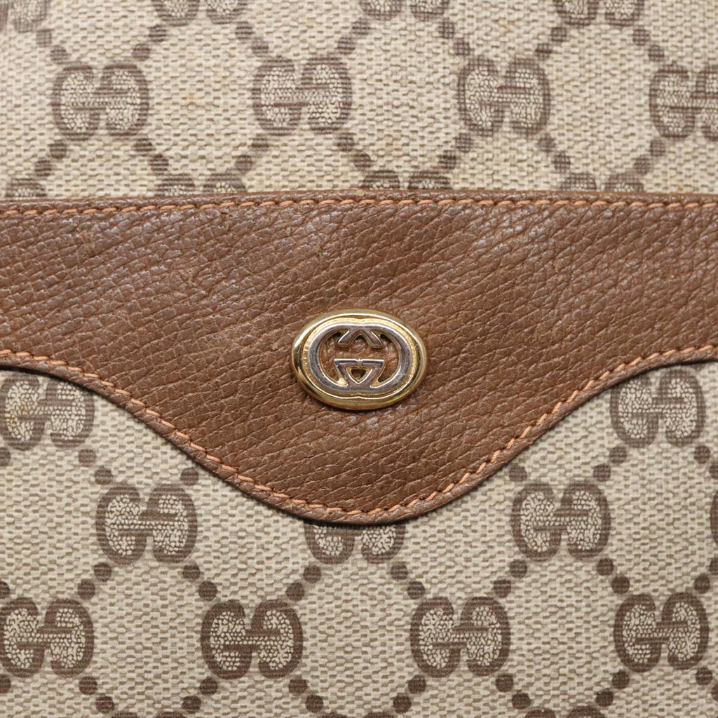 GUCCI GG Canvas Web Sherry Line Tote Bag PVC Leather Beige Green Red 90830