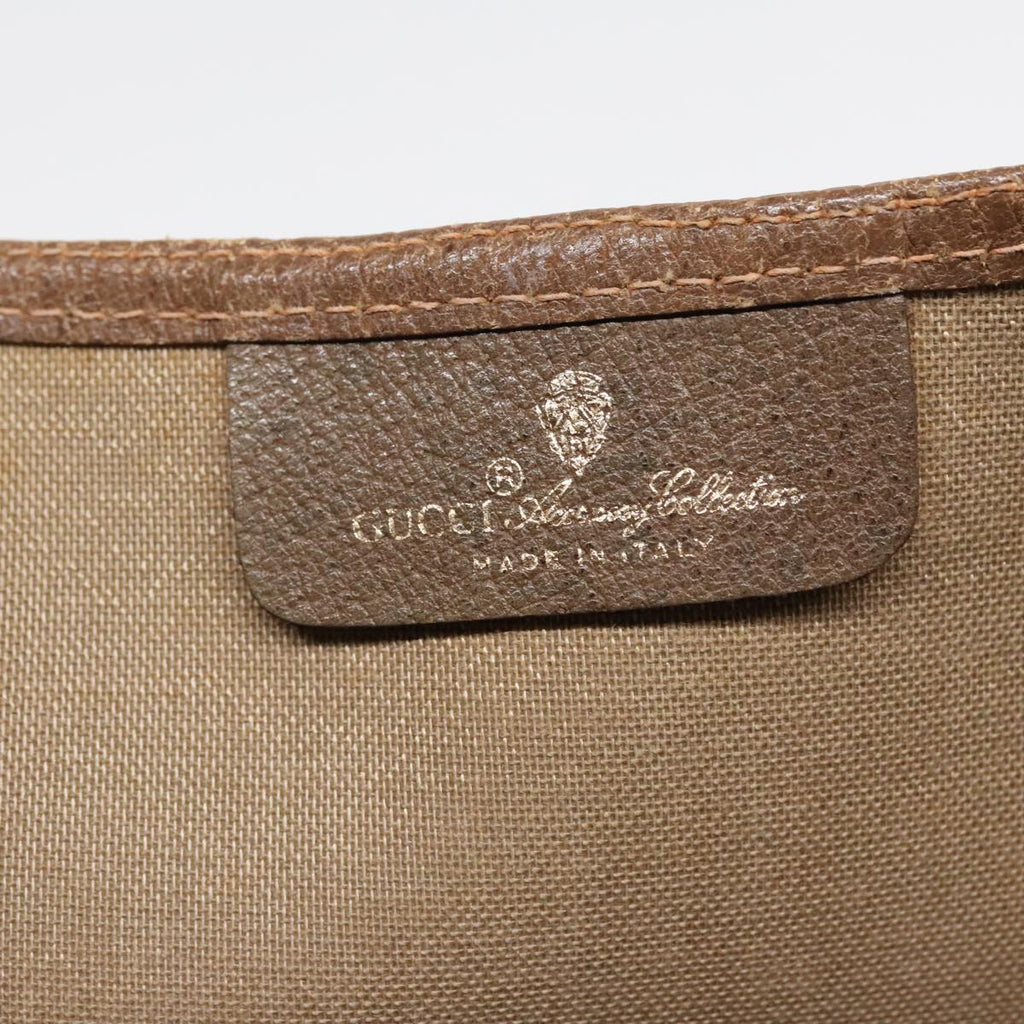GUCCI GG Canvas Web Sherry Line Tote Bag PVC Leather Beige Green Red 90830